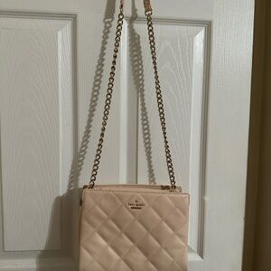 Kate Spade Beige Quilted Crossbody Bag